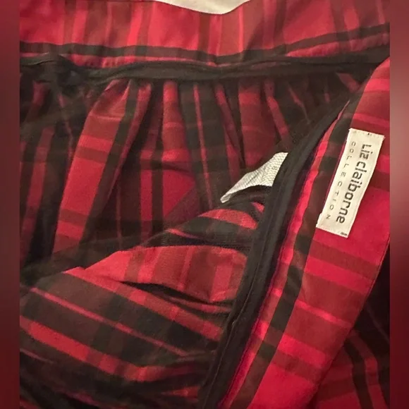 Liz Claiborne Red Plaid Holiday Skirt with Tulle ❤️✨🎄 - Picture 4 of 9
